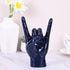 7.7" QIANLING Blue Resin Rock On Hand Gesture Statue - Rock Culture Music Lovers' Decorative Tabletop Sculpture