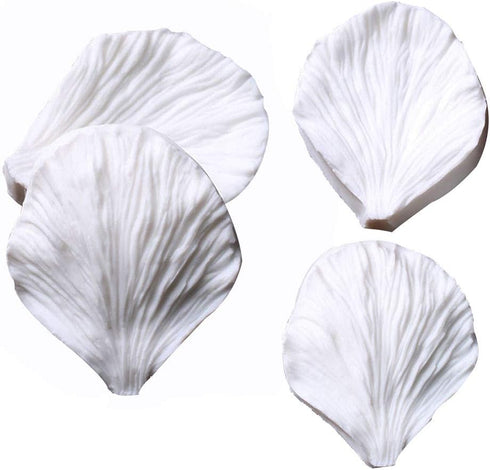KALAIEN 5pcs Stainless Steel Peony Cutter, 2pcs Fondant Silicone Mold for Sugarcraft Flower Making