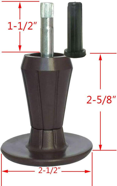 CAFORO Replacement Bed Frame Feet, 2-Piece Steel Stem Plastic Glide Legs to Replace Wheels (Set of 4)