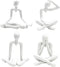 LCNRGB 4PCS Thinker Style Abstract White Statue, Modern Simple ABS Abstract Sculpture Decor,