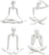 LCNRGB 4PCS Thinker Style Abstract White Statue, Modern Simple ABS Abstract Sculpture Decor,