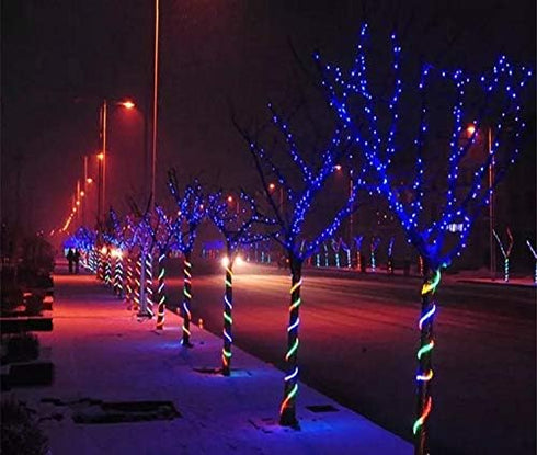 33ft LED Rope Lights, 110V 2 Wire Connectable Blue Outdoor Rope Lights, 240 LED Waterproof Christmas Lights for Deck,