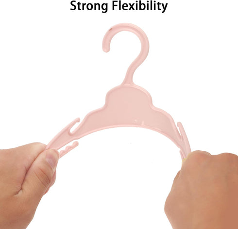 20 Pcs Doll Hangers for 18 inch Doll Clothes, Sturdy Accessories, Safe ABS Plastic (10 Pink and 10 White)