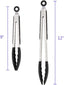 2 Pack Black Kitchen Tongs, Premium Silicone BPA Free Non-Stick Stainless Steel BBQ Cooking Tongs, 9-Inch & 12-Inch