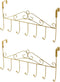 eywlwaar Gold Over The Door Hooks, 7 Hanger Rack for Home Use, Heavy Decorative Metal Rack for Coats, Bags