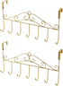 eywlwaar Gold Over The Door Hooks, 7 Hanger Rack for Home Use, Heavy Decorative Metal Rack for Coats, Bags