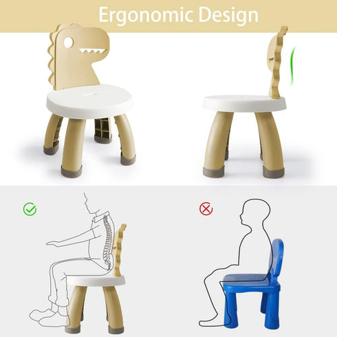2+ Toddler Chair,Plastic Kids Dino Chair,Sturdy Durable and Lightweight Toddler's Activity Chairs,Anti-Slip Ergonomic