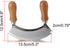 4.9 Inch Mezzaluna Knife, Sharp Double Blade Chopping Knife, Pizza Cutter, Stainless Steel Mincing Knife