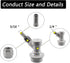 PERA Corny Keg Ball Lock Gas Disconnect MFL 1/4 with 5/16 Swivel Nuts & 2 Free Worm Clamps for Homebrewing