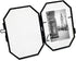 Isaac Jacobs 3.5x5 Vintage Style Octagon Brass & Glass Floating Picture Frame, Tabletop Display, Locket Closure