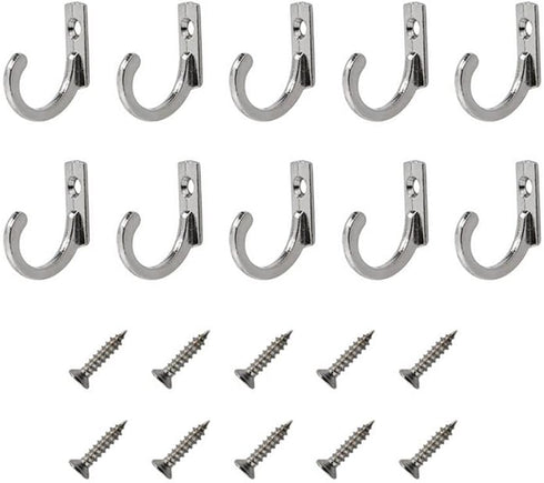 10 Pieces Zinc Alloy Antique Wall Mounted Delicate Small Hooks with Screws for Home Hanging Keys Hanging Towel Hanging Hat Coat Kitchen Supplies etc (Silver) by nanaxagly