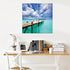 2 Set, Dock Canvas Wall Art Decor - Piece Decorative Multi Panel Split Prints - Lake Pier Picture for Living Room