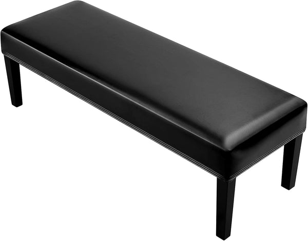 YISUN Dining Room Bench Covers, PU Leather Waterproof Upholstered Bench Slipcover, Removable