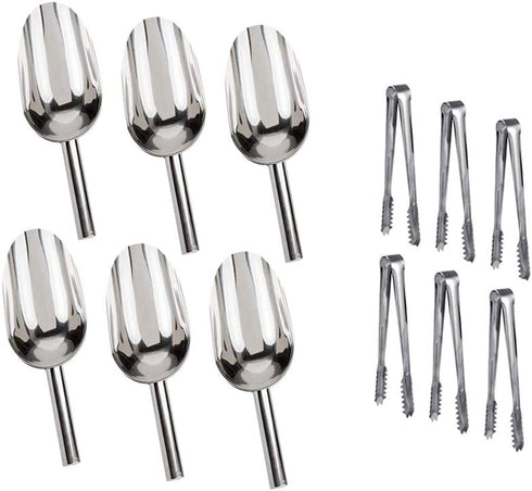 Sweet Candy Buffet Ice Tongs & Scoops - Silver, 6 Set