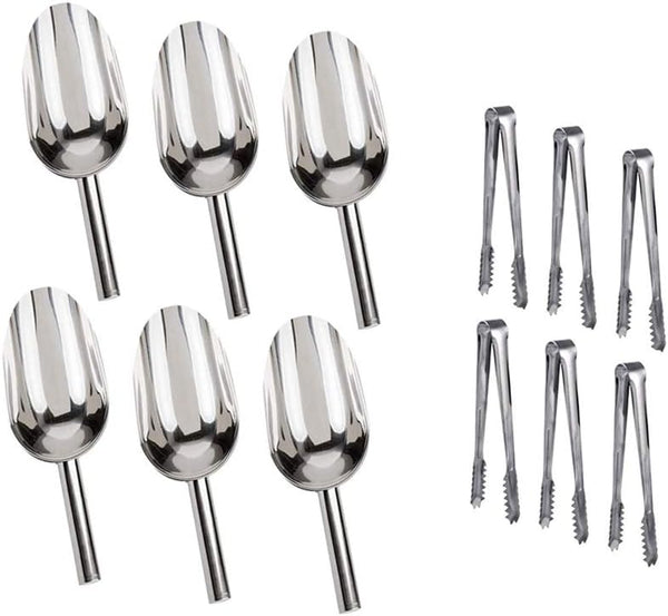 Sweet Candy Buffet Ice Tongs & Scoops - Silver, 6 Set