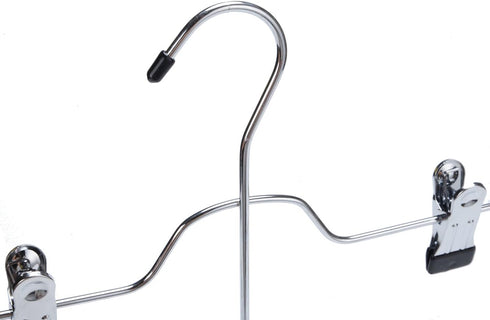 2 Quality Metal Pant Skirt Trouser Hangers, 4-Tier Heavy Duty Clips for Slacks, Trousers, Jeans