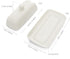 Butter Dish with Lid, Porcelain Butter Box with Stainless Steel Knife, Kitchen Gift in White