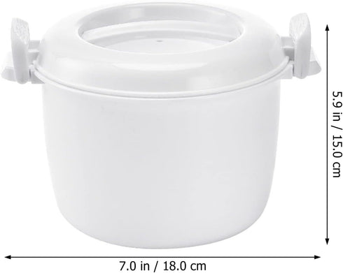 UPKOCH Rice Cooker Plastic Microwave Cookware, Non-Stick Pot, Veggie Steamer, Pasta Cooker, Travel Large