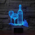 Optical Illusion 3D Red Wine Cup Night Light, 16 Colors Changing USB Powered LED Table Desk Lamp with Remote Control