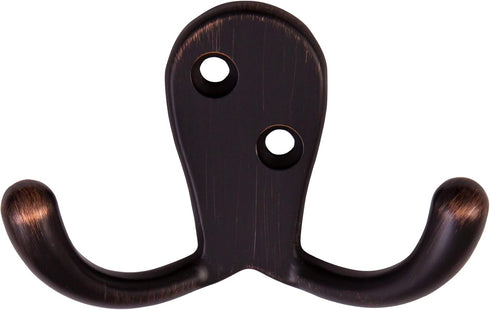 Design House Coat Double Hook Horizontal, Oil Rubbed Bronze, 10 Count