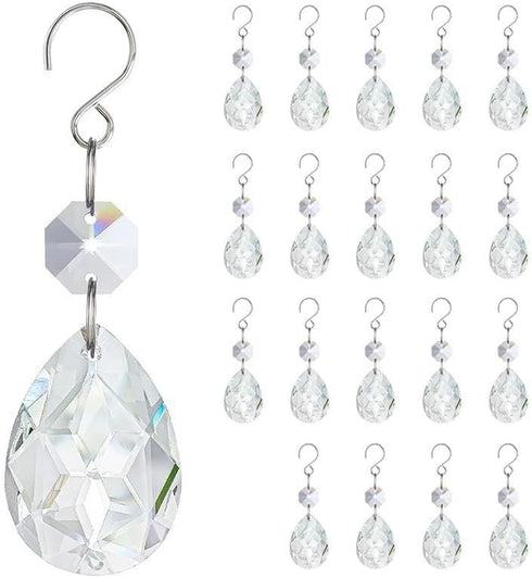 20Pcs Crystal Prisms Windows Hanging Ornament 3Inch Bauhinia Beads Chandelier Crystals Replacement