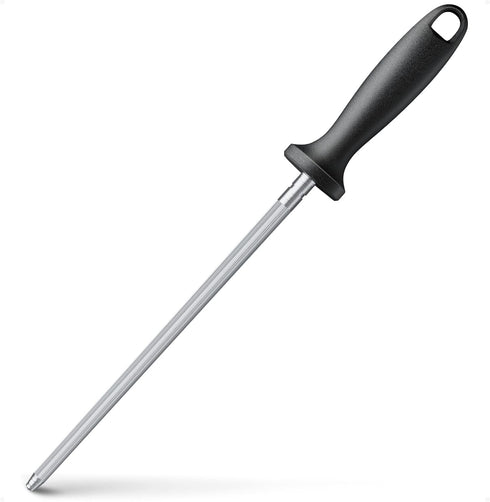 Kitchen Knife Sharpener Rod, 13 inch Carbon Steel Professional Honing Rod with Hanging Holes