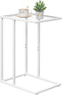 Easy Paws Small C Shaped Table for Sofa,Glass Couch Sofa Tray Snack Table for