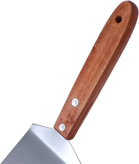 Stainless Steel Spatula Pancake Baking Fried Cooking Turner,Wood Handle for Cast Iron Skillet,Hamburger Spatula for DIY Kitchen Accessories by Vctitil