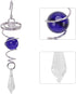 Wind Spinner Stabilizer Crystal Ball, 2 Gazing Ball Spiral Tail Garden Wind Spinner with Swivel Hook