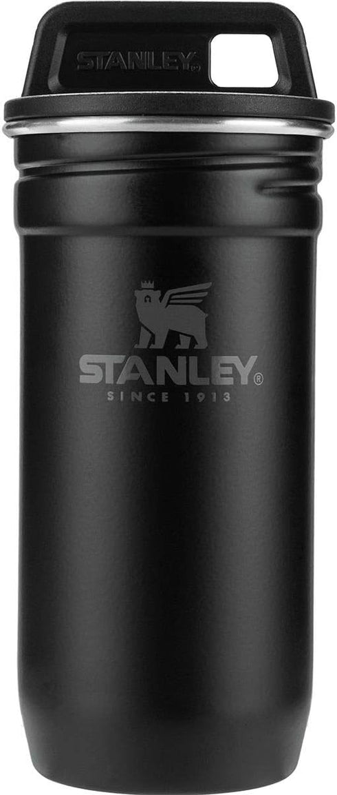 Stanley Adventure Pre-Party Shot Glass Set | 4 Stainless Steel 2 oz Shot Glasses in Travel Case | Matte Black