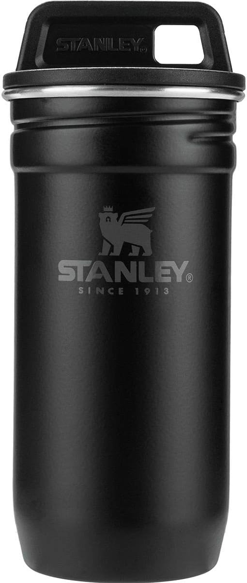 Stanley Adventure Pre-Party Shot Glass Set | 4 Stainless Steel 2 oz Shot Glasses in Travel Case | Matte Black