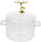 Tofficu Borosilicate Clear Soup Pot with Lid, Christmas Elk Cooking Noodle Pot, Household Kitchen Pan
