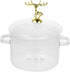 Tofficu Borosilicate Clear Soup Pot with Lid, Christmas Elk Cooking Noodle Pot, Household Kitchen Pan