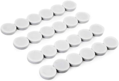 Bullseye Office 24 Round White Fridge Magnets – Button Shaped, Small Colorful Discs for Kitchen or Classroom