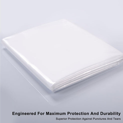 K KINGPLAST Mattress Bags for Moving and Storage, Twin/Full Size 54"x 87", Clear, 2-Pack Disposable Plastic Cover