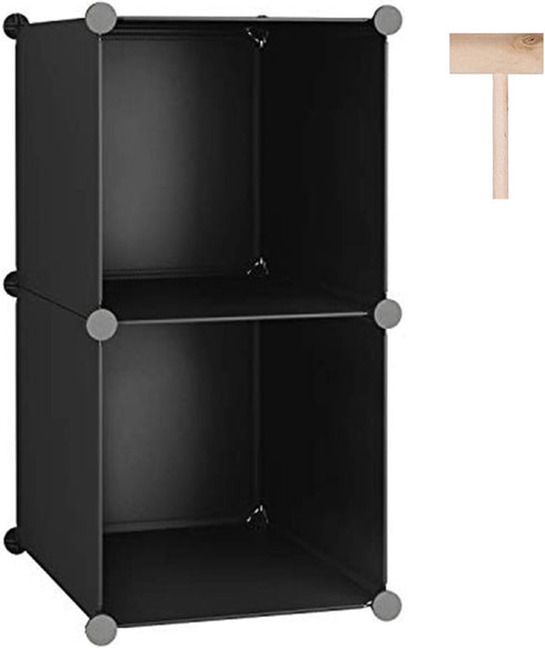 C&AHOME Cube Storage, 2-Cube Organizer Units, Plastic Closet Storage Shelves, DIY Book