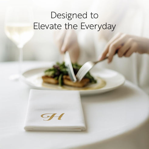 50 Count 15.75 7.87 Inch Restaurantware Disposable Napkins x Paper Linen-Feel Airlaid Napkins Gold Decorative