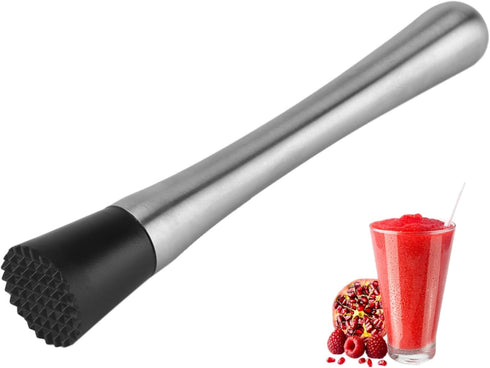 Fdit Stainless Steel Cocktail Muddler Bar Stick, Mojito Masher, Ideal Bartender Tool