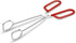 10-Inch Heavy Duty Stainless Steel Kitchen Tongs - Non-Slip Comfortable Red Grip for BBQ and Cooking