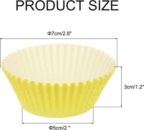uxcell 100 Pcs Cupcake Liners, Muffins Paper Baking Cups Wrappers Standard Greaseproof for Baking Cupcake Wrapper, Yellow by uxcell