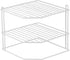 Home Basics Corner Rack, White, Vinyl Coated Steel, Rust Resistant, 2-Tier Shelf,