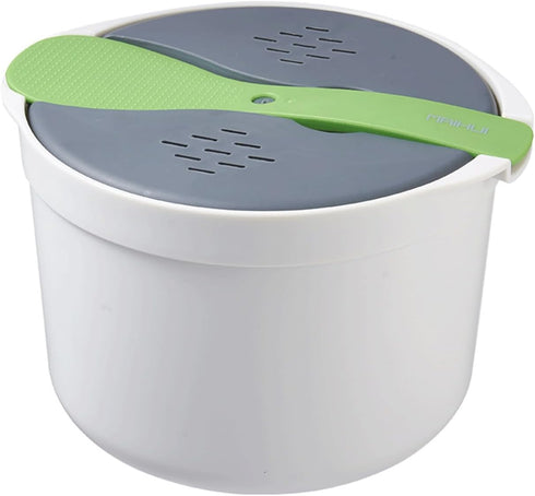 Microwave Rice Cooker, 2L Microwave Rice Steamer Pasta Cooker, Food Grade PP Microwave Cooker, Strainer and Steamer Pot
