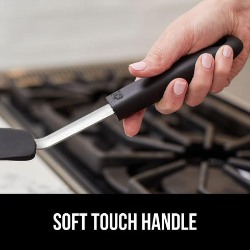 Gorilla Grip Nonstick Silicone Spatula, 11.6 Inch Black, Heat Resistant, BPA-Free, Flexible Head, Stainless Steel Handle