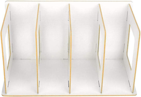 Fdit Wooden Desktop Bookshelf Rack, Storage Shelf for Home, School, Office Organizer (Warm White)
