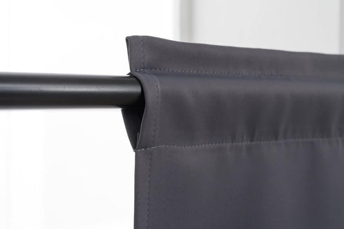 Rod Pocket Tier Curtain - Half Blackout Curtain for Kitchen, Bathroom, Cabinet, 30" Wide x 24" Long, Dark Grey, 2 Panels