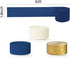 NICROLANDEE Navy Blue Party Decorations - 6 Rolls of Navy Blue Gold Ivory Crepe Paper Streamers for Wedding Birthday