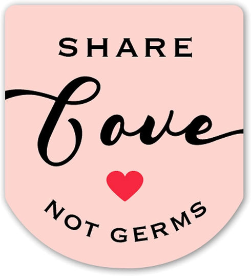 60 Pink LABELS - Mini Hand Sanitizer Bottle Stickers - Share Love