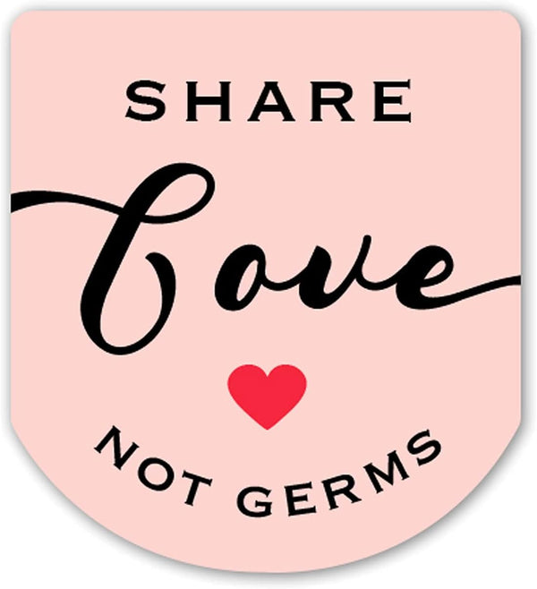 60 Pink LABELS - Mini Hand Sanitizer Bottle Stickers - Share Love