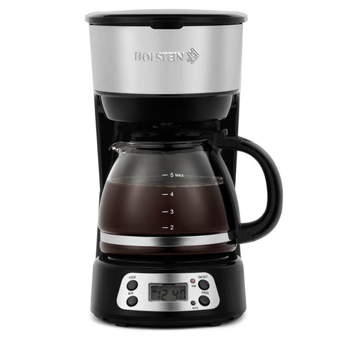 Holstein Housewares 5-Cup Programmable Coffee Maker, 25oz Drip Coffee Machine with Auto