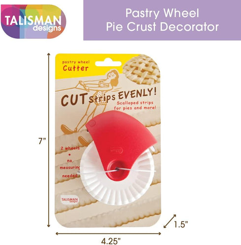 Talisman Designs Pie Crust Decorating Tools, Pastry Wheel Cutter, Set of 1
